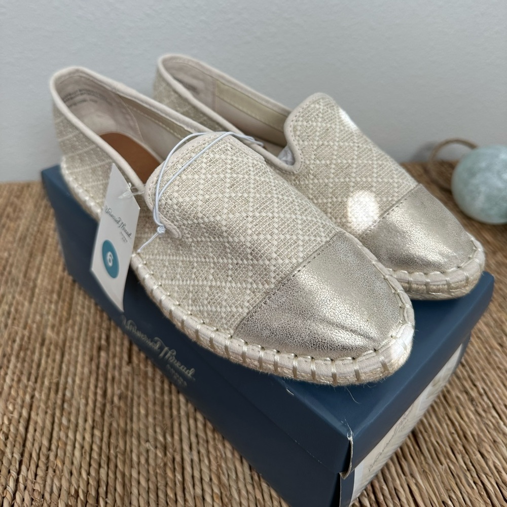 Universal Thread Cream and Silver Espadrilles